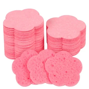 Face Flower Shape Makeup Remover Tool Natural Wood Pulp Sponge Cellulose Compress Cosmetic Puff Compressed Facial Sponges