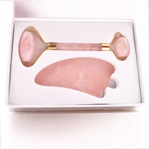 Face Jade Roller Gua Sha Facial Beauty Roller Skin Care Tools for Body Muscle Relaxing and Relieve Fine Lines and Wrinkles