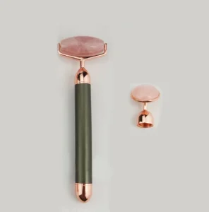 Face Massage Jade Stone Facial Roller Beauty Tools Vibrating Jade Roller Massager Set