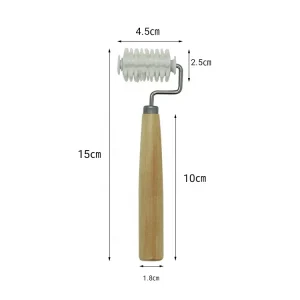 Face Massager Wooden Handle Single Rubber 3D Massage Needle Roller Custom Jade Roller
