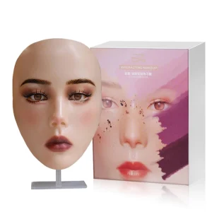 Face Reusable Makeup Practice Mask Board Eye Pad Silicone Bionic Skin Practicing Mannequin for Beginner Beauty Tattoo Tool