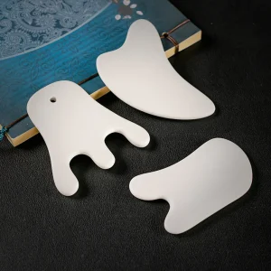Facial Beauty Board Ceramic Microcrystalline Jade Roller Guasha Head Scraping Eye Muscle Pulling Stick Body Massage Tool