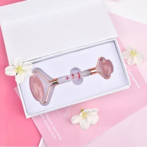 Facial Double Rollers 14 21cm Natural Jade Stone Anti Aging Face Massage Roller Cool Comfortable Gift Box Carry Bag OEM ODM