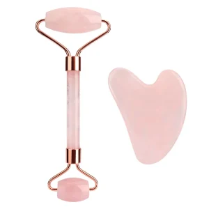 Facial Jade Roller Gua Sha Beauty Massage Roller Neck Face Roller for Anti Aging Skincare