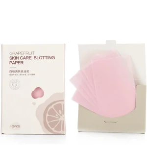 Facial Oil-absorbing Paper 100 Pcs Blue Film Chamomile Grapefruit Fragrance Portable Makeup Tool