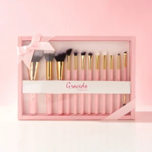 Factory 12 Pcs Cute Travel Face Makeup Brushes Portable Cosmetics Synthetic Hair Makeup Brush Set Beauty Tools