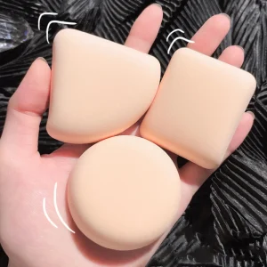 Factory 3 piece Makeup Sponge Transparent Loose Powder Case With Powder Puff Single White Skin Powder Body Puff