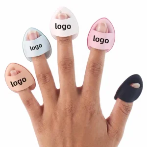 Factory Custom Branded Fingertip Makeup Puff Mini Teardrop Sponge Soft and Adherent Dry Wet Use for Concealer & Setting