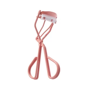 Factory Custom Pink Spray Painted Stainless Steel Beauty Tool Double Ring Silicone Pad Curling Eyelashes Eyelash Curler