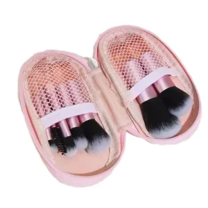 Factory Custom Portable Synthetic Hair Makeup Brush Set 10 Pcs Mini Zipper Bag Loose Eyeshadow Eyelash Concealer Shaving Brush