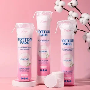 Factory Direct 6cm Spunlaced Non Woven Multi Style Facial Cleansing Cotton Pads White Pack with Pressing Side SY597