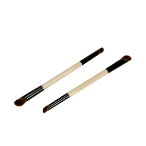 Factory Direct Supply Ultra soft Dual Ended Eyeshadow Brush Wood Handle Synthetic Hair No Shedding Portable for Beauty Retail