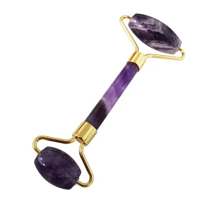 Factory Discount Best Quality Amethyst Crystal Jade Roller and Gua Sha Beauty Facial Massager Jade Roller for Face