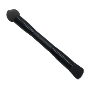 Factory Double Ended Synthetic Hair Makeup Brush Black Wood Handle Concealer Foundation Sponge for Face Single Brush