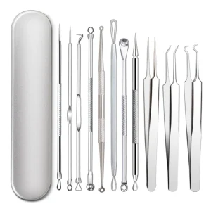 Factory High Quality Stainless Steel Pore Cleaner Blackhead Needle 5pcs Acne Remover Tool Set