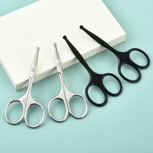 Factory Household Men’s Beard Small Scissor Makeup Tool Stainless Steel Head Nose Hair Scissors