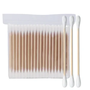 Factory Kids Use Baby Care Cotton Buds 100pcs Wooden Cotton Buds