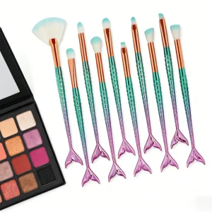 Factory Portable Makeup Brush Tool Set Travel Makeup Brush Set With Mirror Soft Hair Powder Eye Shadow Brush