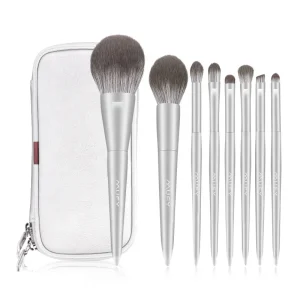 Factory Price 8PCS 10PCS Luxury Custom Synthetic Hair Silver Makeup Brushes Sets