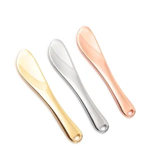 Factory Price Custom Logo Disposable Metal Face Mask Brush Spatula Spoon Stick for Cream Application Beauty Tool