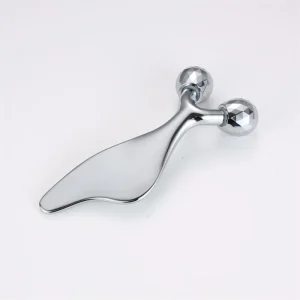 Factory Price Gua Sha Body Massage Tool Zinc Alloy Metal and Jade Roller for Eye Lifter