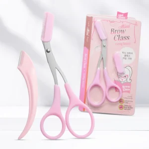 Factory Stainless Steel Slanted Blade Eyebrow Trimmer Scissors Comb Hair Removal Grooming Shaping Shaver Eyelash Hair