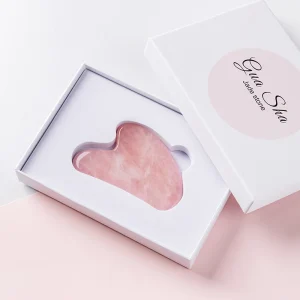 Factory White Jade Guasha Facial Massage Jade Roller Gua Sha with Box Beauty