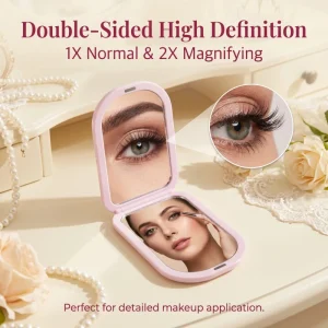 Factory direct sale double sided high definition folding portable mini pocket retro flip top travel makeup mirror