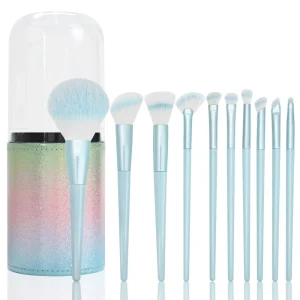 Fashion 8pcs Matcha Green Makeup Brush Set Foundation Brush Eye Shadow Brush Set with Makeup Bag