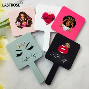 Fashion Square Round White Personalized Single Sided Pocket Cosmetic Makeup Mirror