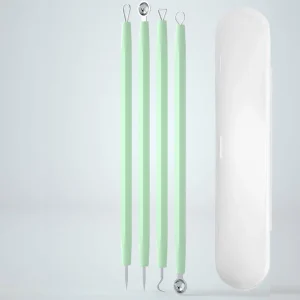 Fast Delivery 4pcs pack Yellow Green Pink Black Beauty Acne Treatment Blackhead Remover Pimple Needle Kit Pore