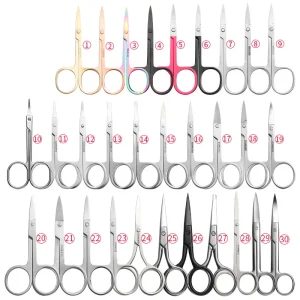 Fast Shipment Portable Professional High Quality Beauty Scissors Set Stainless Steel Curved Sharp Tweezers Eyebrow Scissors Lash