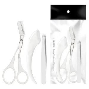 Female Facial Hair Removal Makeup Tools Set Stainless Steel Eyebrow Scissors Comb Eyebrow Trimmer Eco Friendly