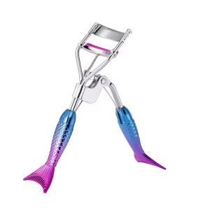 Fish Tail Durable Shaped Textured Grip Eyelash Curler with Ergonomic Comfort Handle for Long Lasting Curls