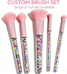 Five-Piece Pink Candy Series Makeup Brush Set with Soft Synthetic Bristles and Cute Handles for Daily Beauty Use