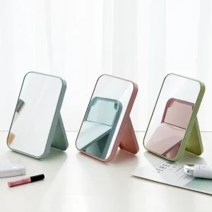 Foldable Makeup Mirror Minimalist Glass Fashion Cosmetic Mirror Square Single sided Mirror 14x20cm