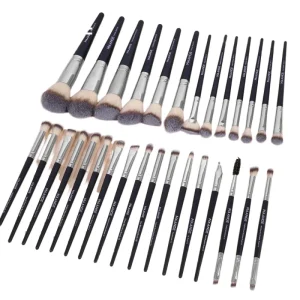 For MAANGE 30 Piece Foundation Eyeshadow Beauty Tools Set Nylon Flat and Fan Brushes for Face Concealer Makeup