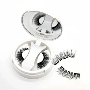 Fox Eyes Magnetic Synthetic Hair 3D False Eyelashes Reusable Cruelty Free Magnetic Eyelash Curler Pink Set