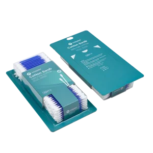 Free Sample Custom Cotton Swab 300pcs Blue pp Stick Cotton Bud with Blister Card Packed