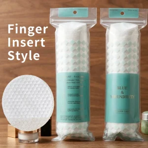 Free Sample Finger Insert Facial Cosmetic Cleansing Circle Private Label Cotton Pad Rounds Manufacture Custom