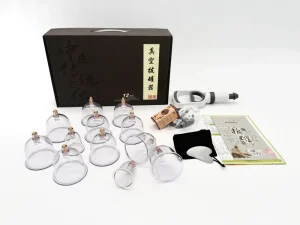 Full Body Vacuum Cupping Device TCM Air Extracting Therapy Tool with Stainless Steel Scraping Board for Physiotherapy