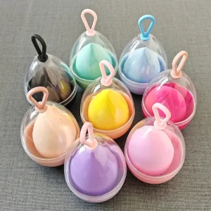 Funny Egg Shaped Beauty Makeup Sponge Washable Makeup Foundation Powder Sponges in Egg’s Box