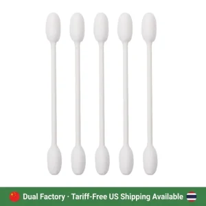 Global Flexible Supply (China + Thailand) 110Pcs Cotton Swab Paper Stick Cotton Buds with pp square Box
