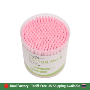 Global Flexible Supply Pointed Round Head Cotton Swab 200pcs Paper Stick Cotton Bud With Round Box