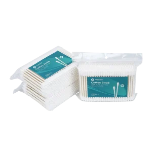 Global Warehouse Round Pointed Tip Cotton Bud 200pcs Paper Stick Cotton Swab with pp Bag