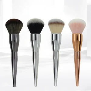 Gold Silver Black Powder Makeup Brush Nylon Synthetic Hair Single Kabuki Powder Makeup Blush Brush
