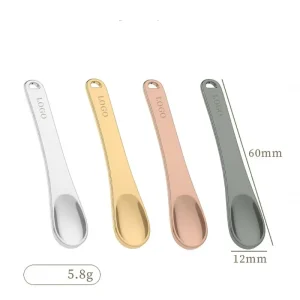Gold Silver Rose Gold Custom Logo Eye Cream Facial Scoop Mask Metal Rose Gold Mini Makeup Stainless Cosmetic Spoon