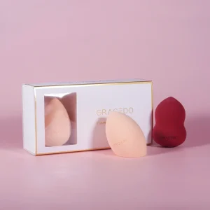 Gracedo Low Moq Colourful Biodegradable Makeup Sponge Set With Custom Packaging