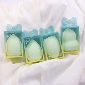 Gradient Eco Friendly Hydrophilic Non Latex Cosmetic Puff Gift Box Set Bowknot Packaging Smooth Blender Makeup Sponge