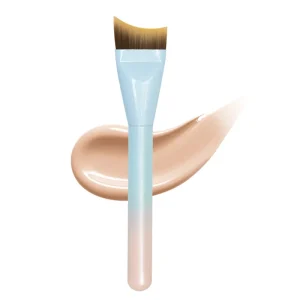Gradient Pearl Color Self absorbing Bristles Flat Crescent Shape Vegan Synthetic Travel Custom Single Foundation Makeup Brush